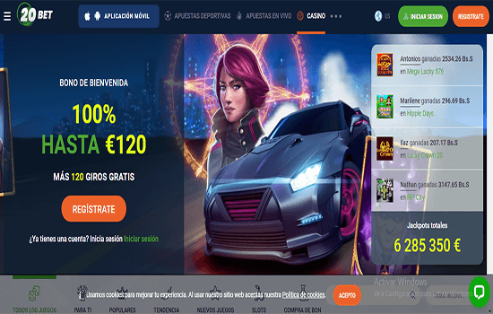 CasinoenLineaHEX.com Haz clic en el boton de registrate Bet