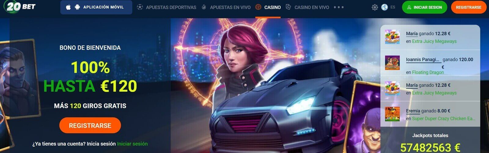 20Bet Casino online en Argentina para jugar en pesos