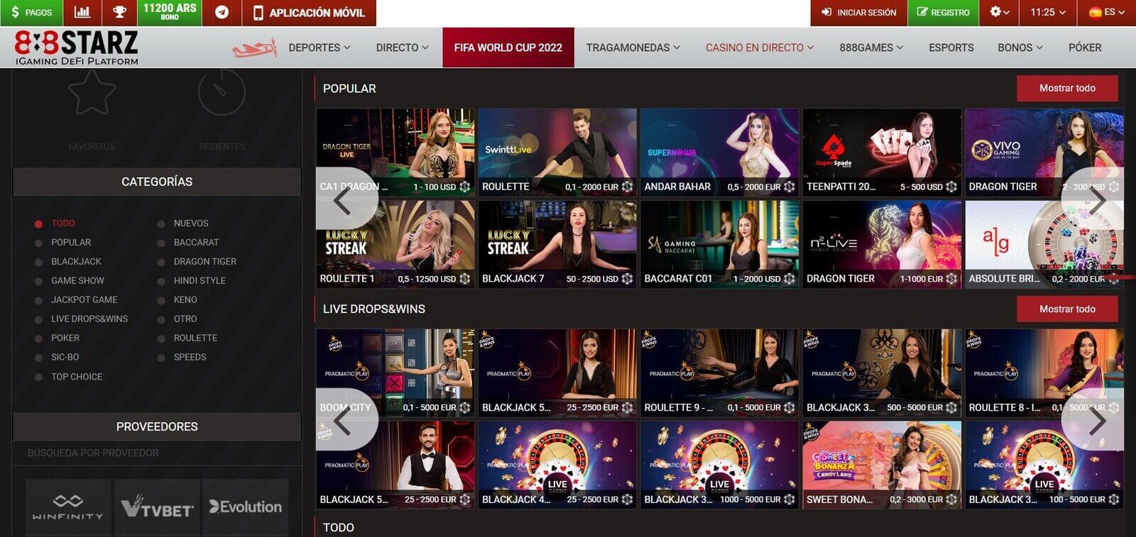 888StarzBet Casino en vivo online en Latinoamérica
