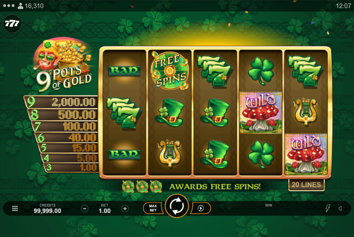 9 pots of gold microgaming