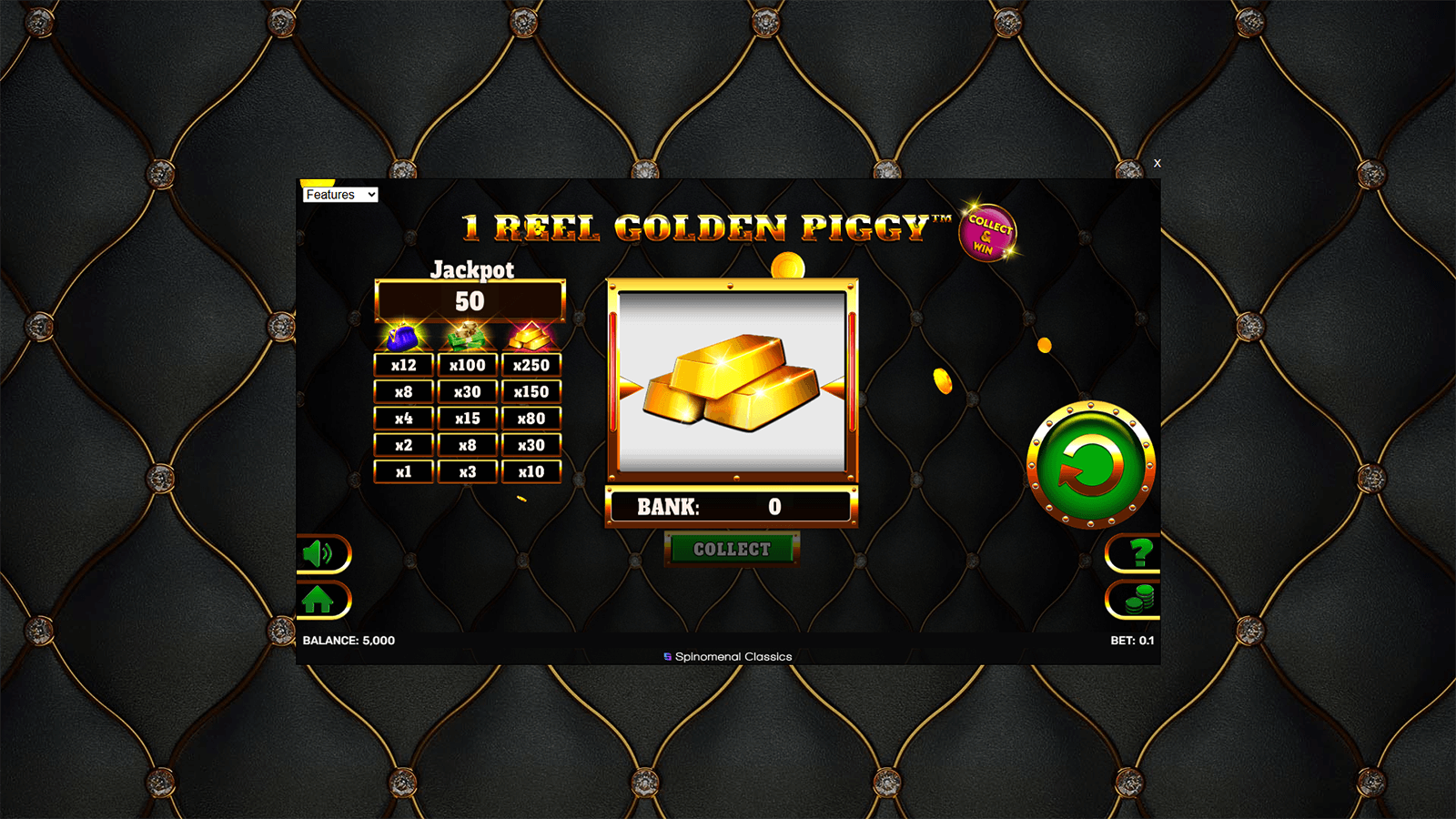 Casino Spinomenal 1 Reel Golden Piggy
