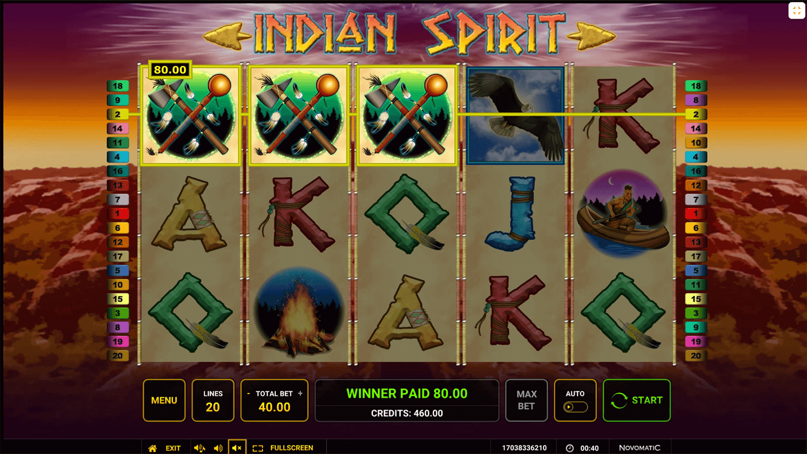 CasinoEnlineaHEX.com   Indian Spirit Slot Bono