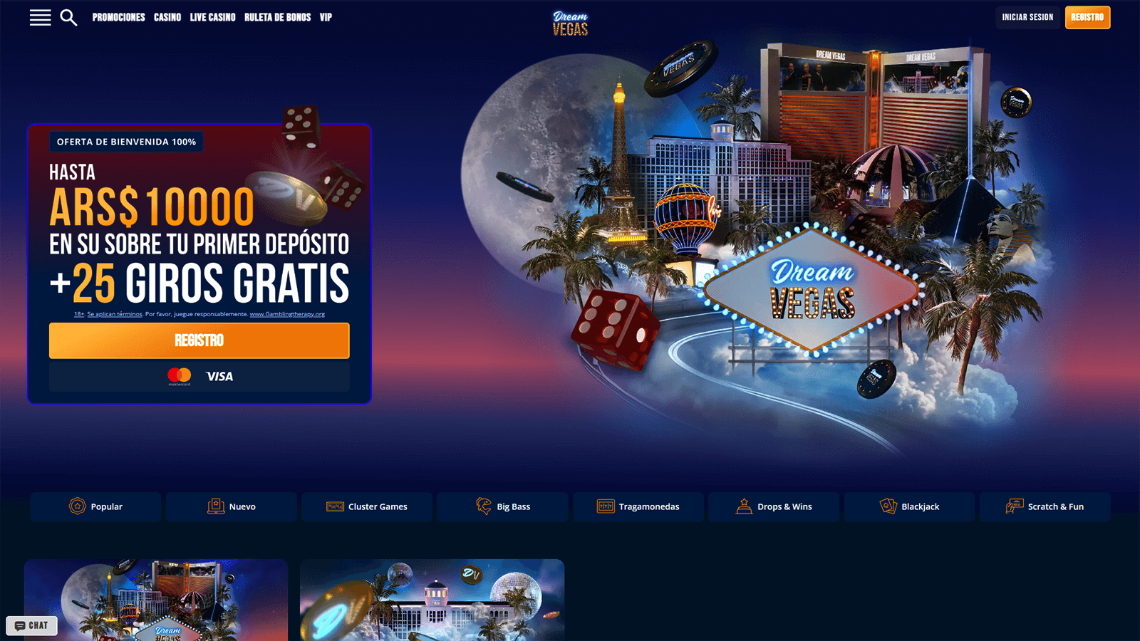 DreamVegas Casino Homepage
