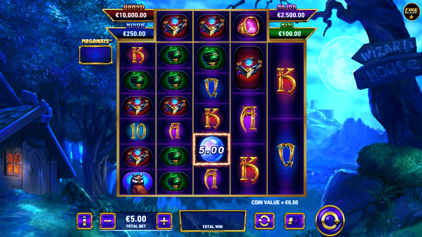 RareStone Gaming Fire Blaze Blue Wizard Slot