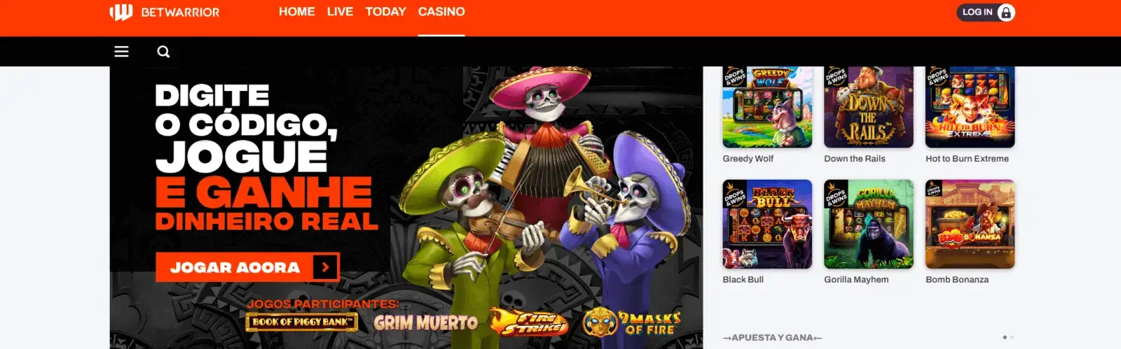 BetWarrior Casino depositar con Mercado Pago