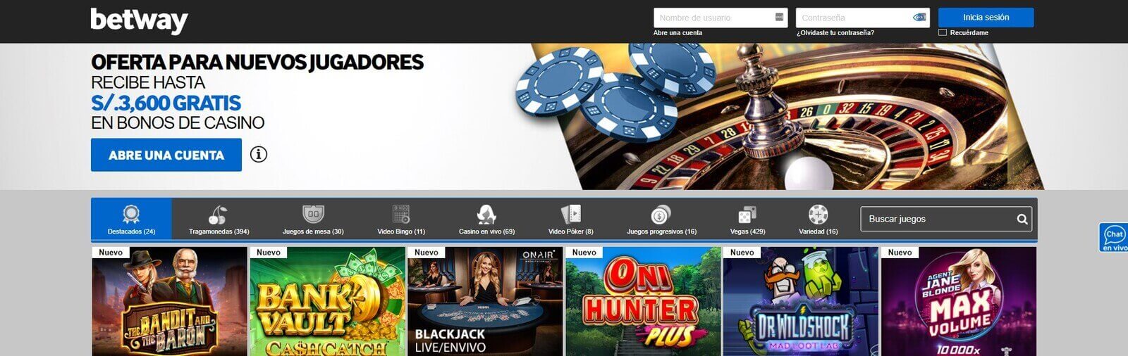 Betway Casino online de Perú
