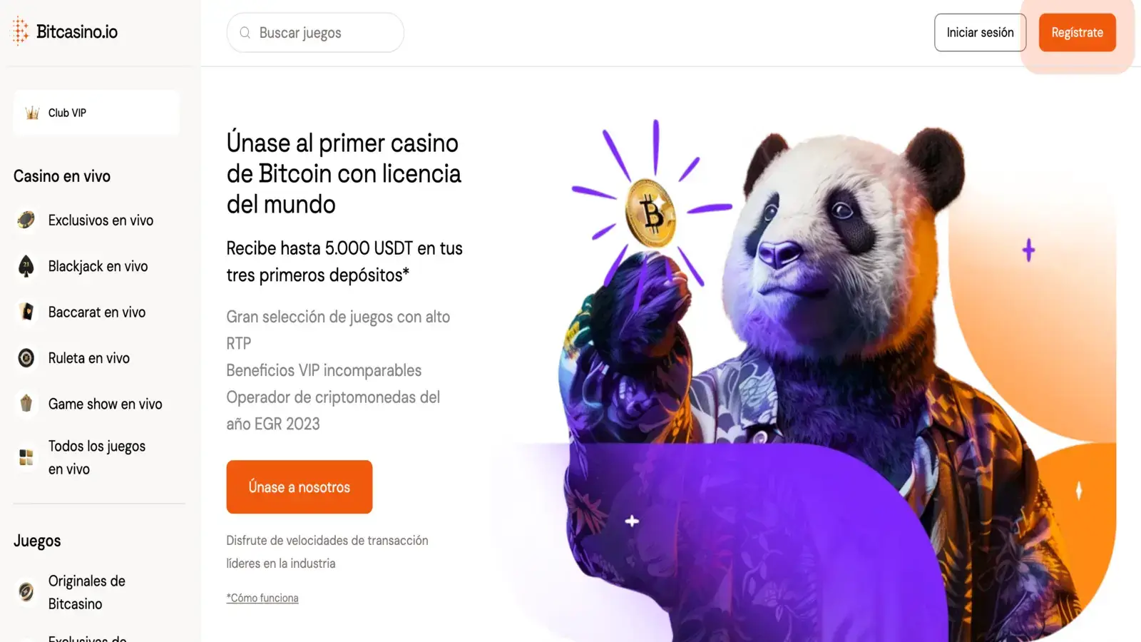 Bitcasino Homepage