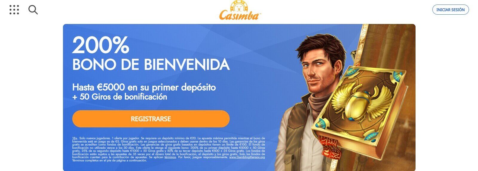 Página web de Casimba Casino 