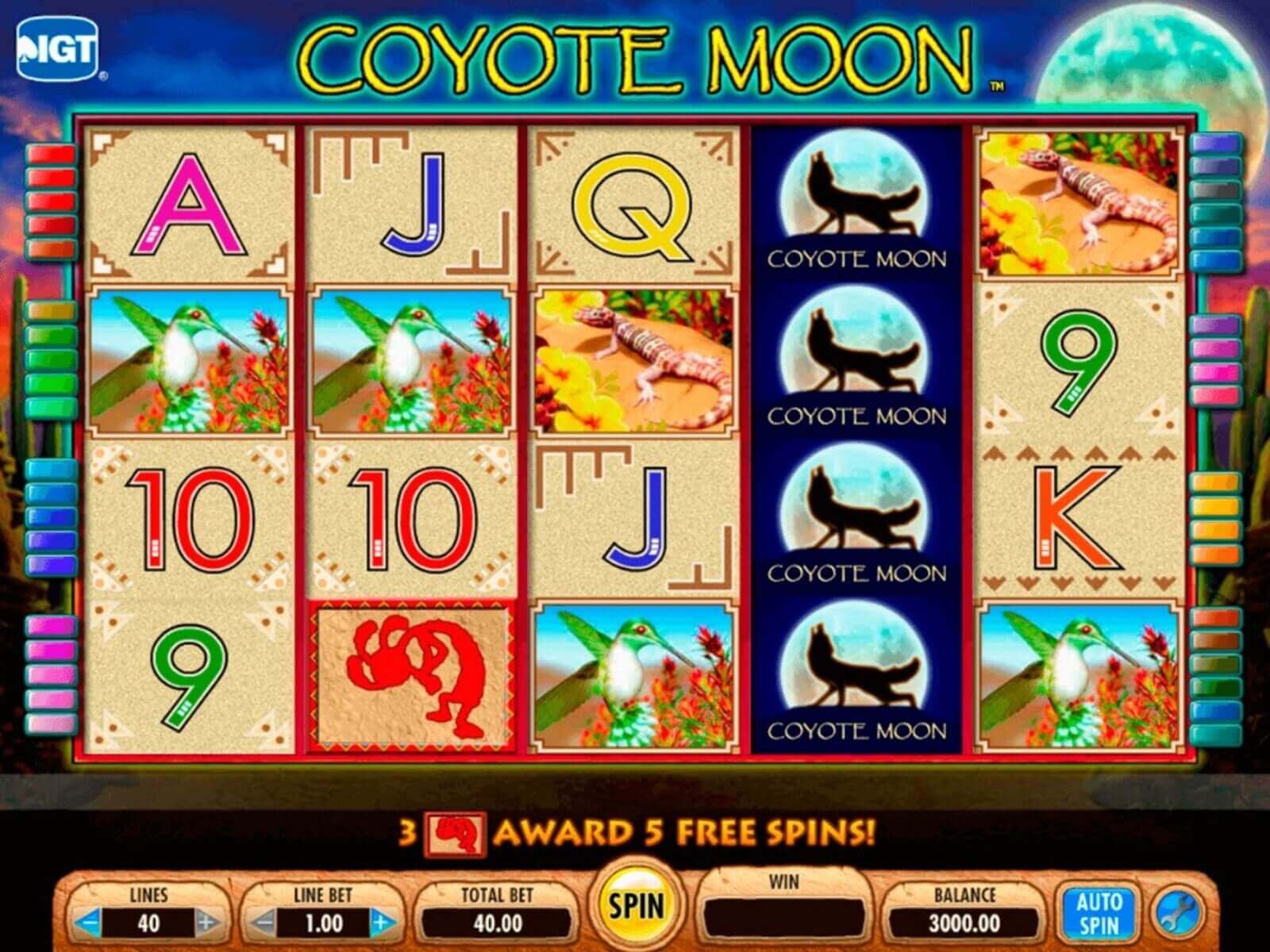 Tragamonedas Coyote Moon   jugar a la tragamonedas gratis Coyote Moon de IGT