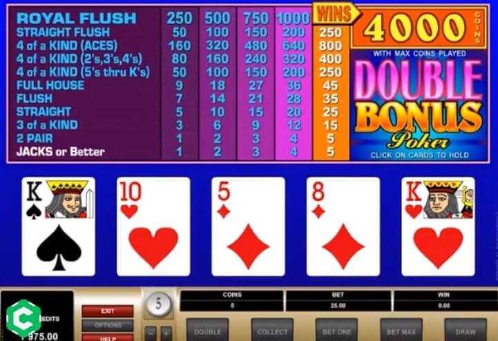 Double Bonus Poker de Microgaming