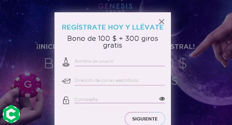 genesis casino registrarse paso