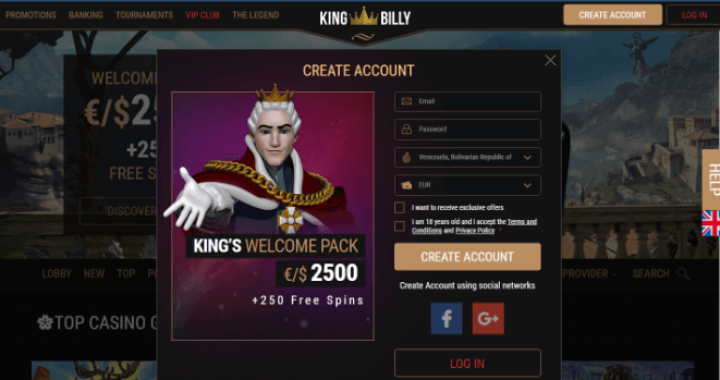 kingbilly registrarse