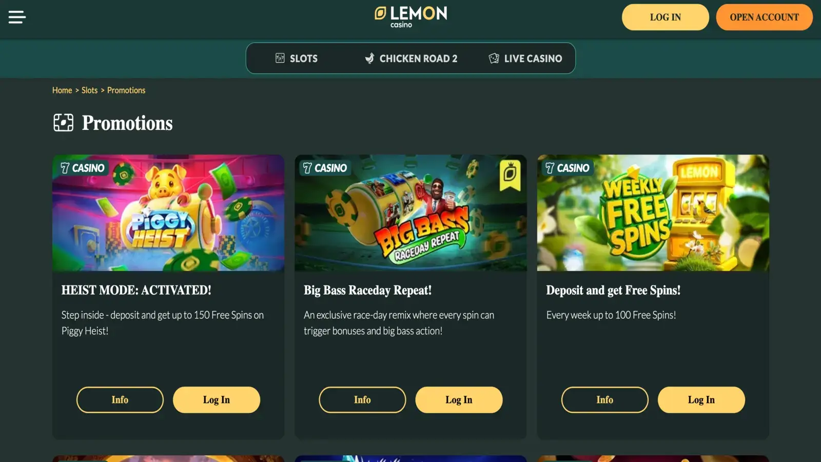 Lemon Casino Promotions