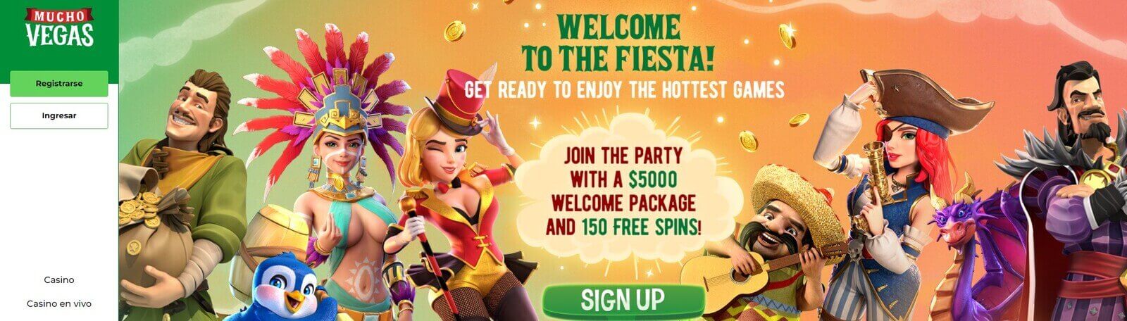 Página web de Mucho Vegas Casino 