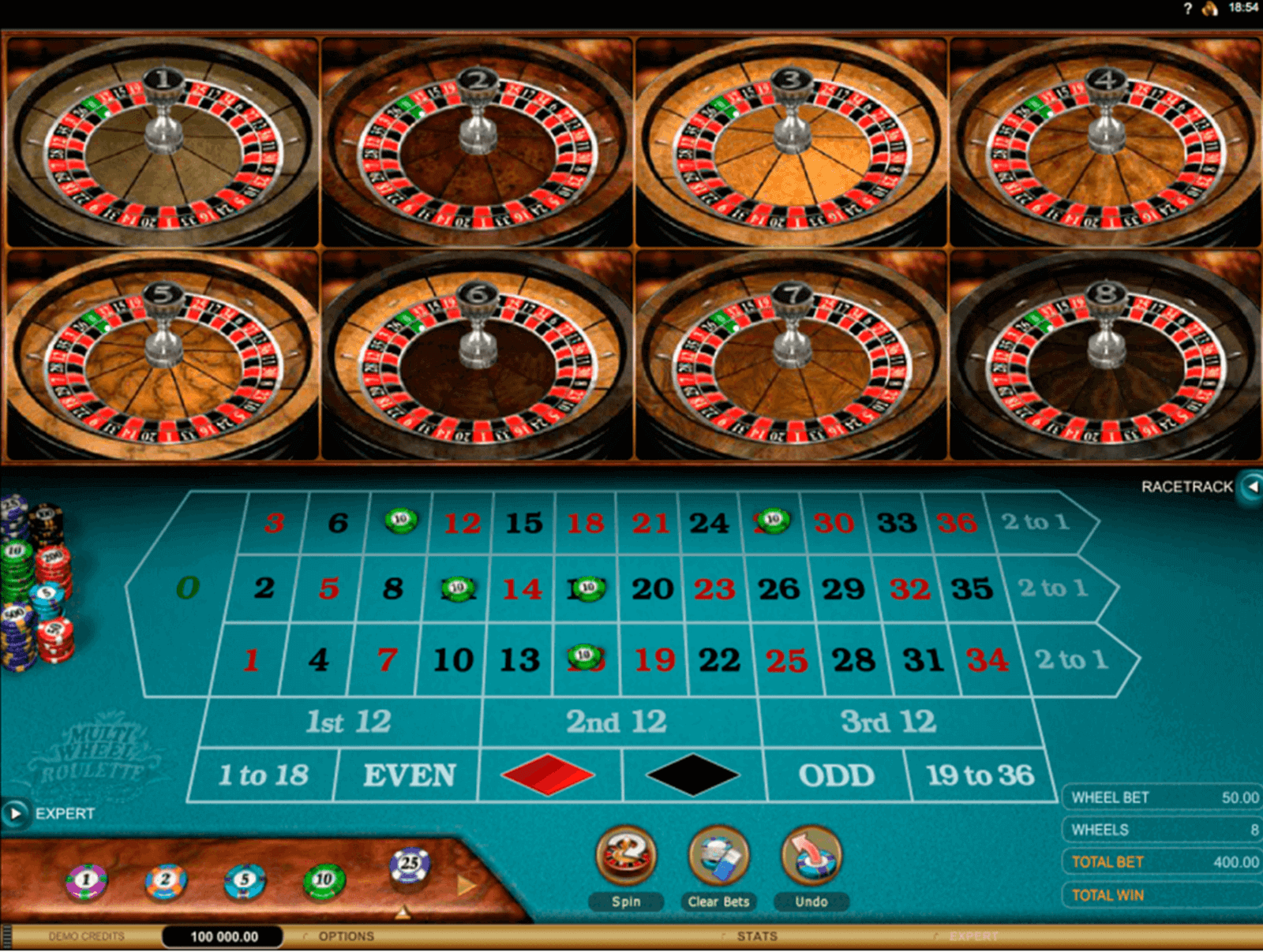 Ruleta Multi Wheel European Roulette de Microgaming