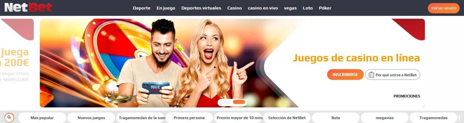 Página web de NetBet Casino