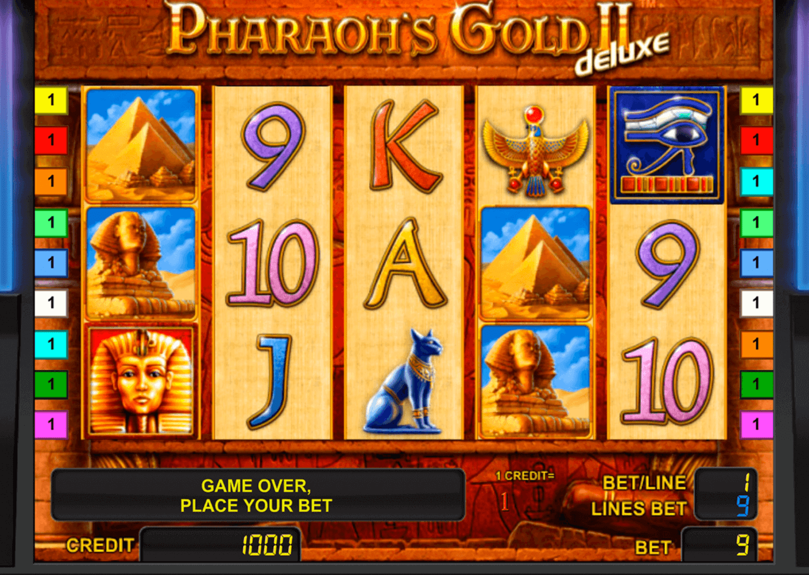 Jugar gratis a la tragamonedas Pharaohs Gold 20 Deluxe de Novomatic