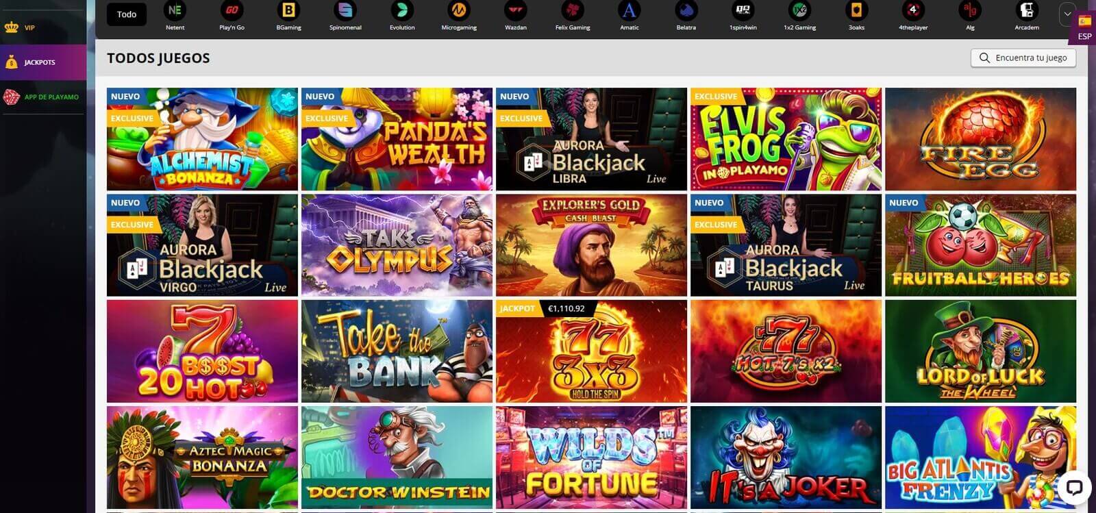 Mejores juegos de PlayAmo Casino online en América Latina