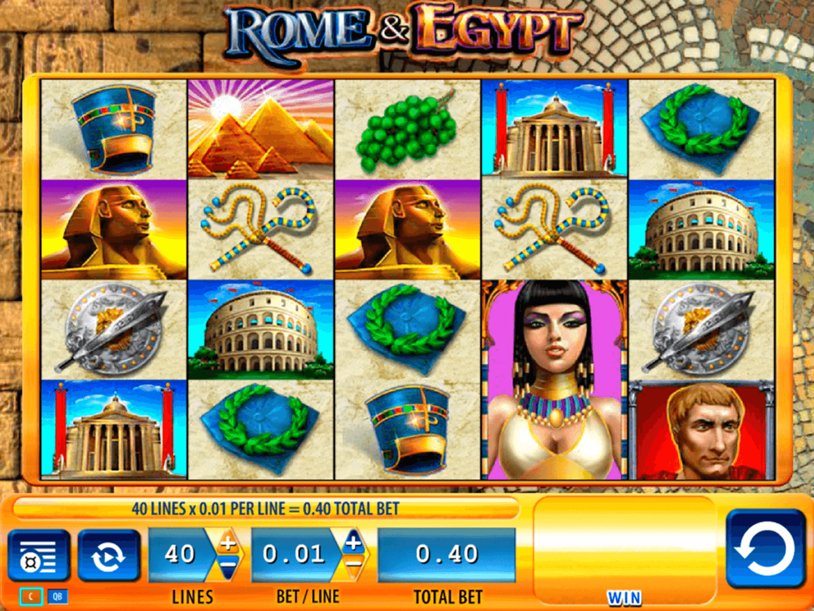 Tragamonedas Rome & Egypt de WMS