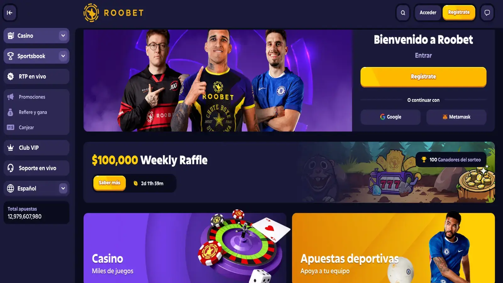 Roobet Homepage