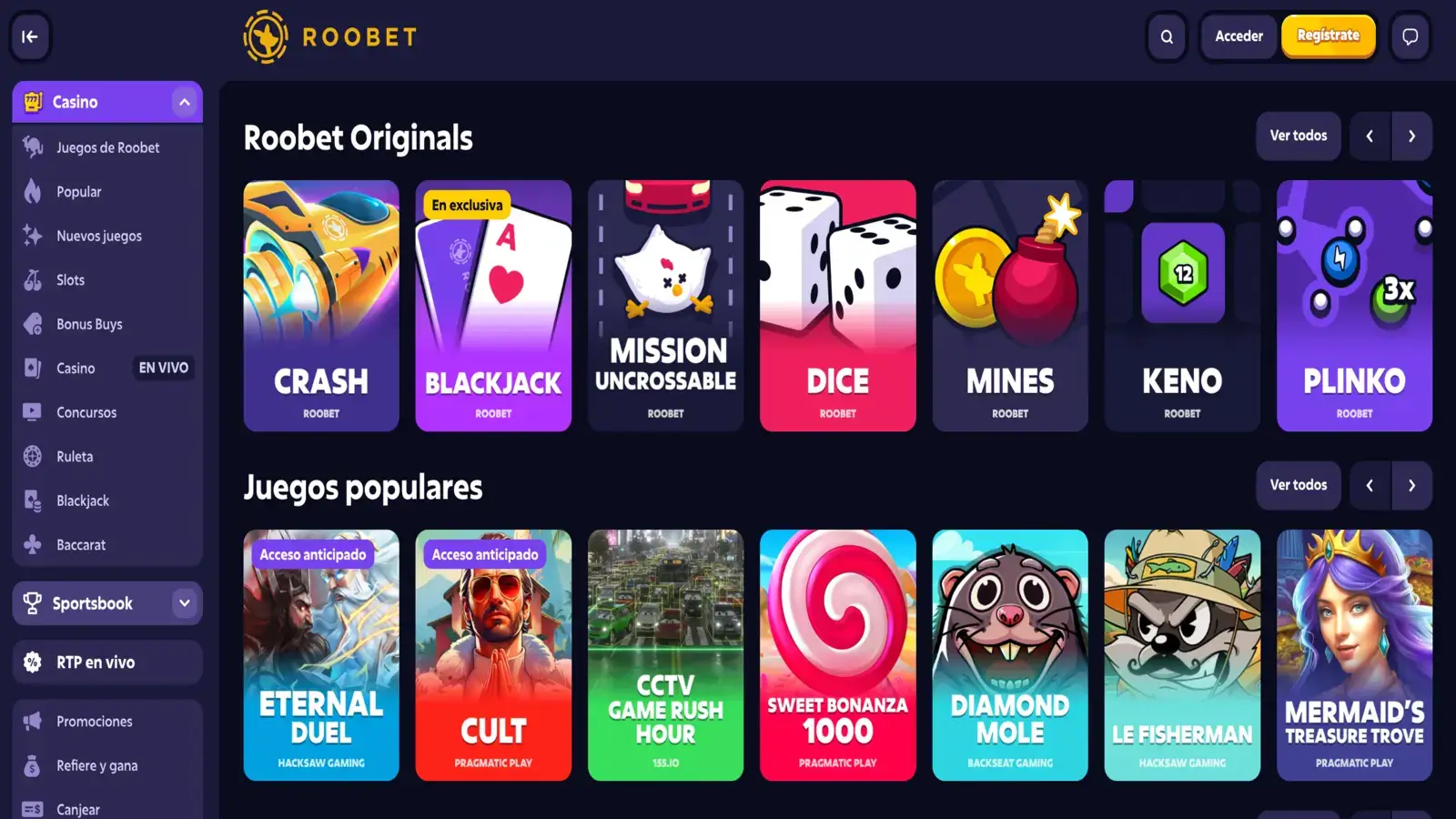 Roobet Juegos