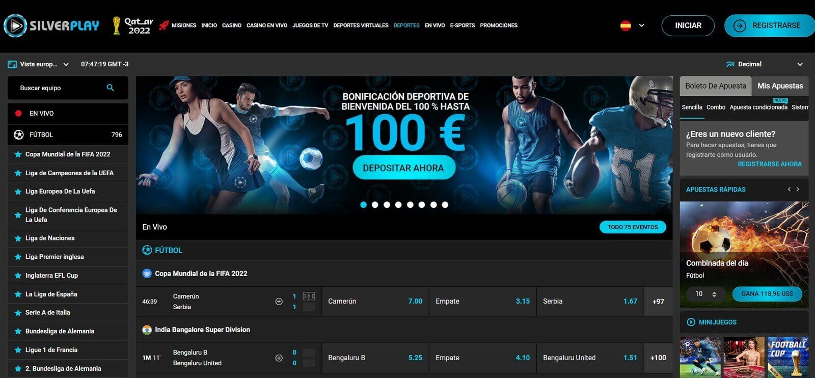 Casa de apuestas deportivas SilverPlay online