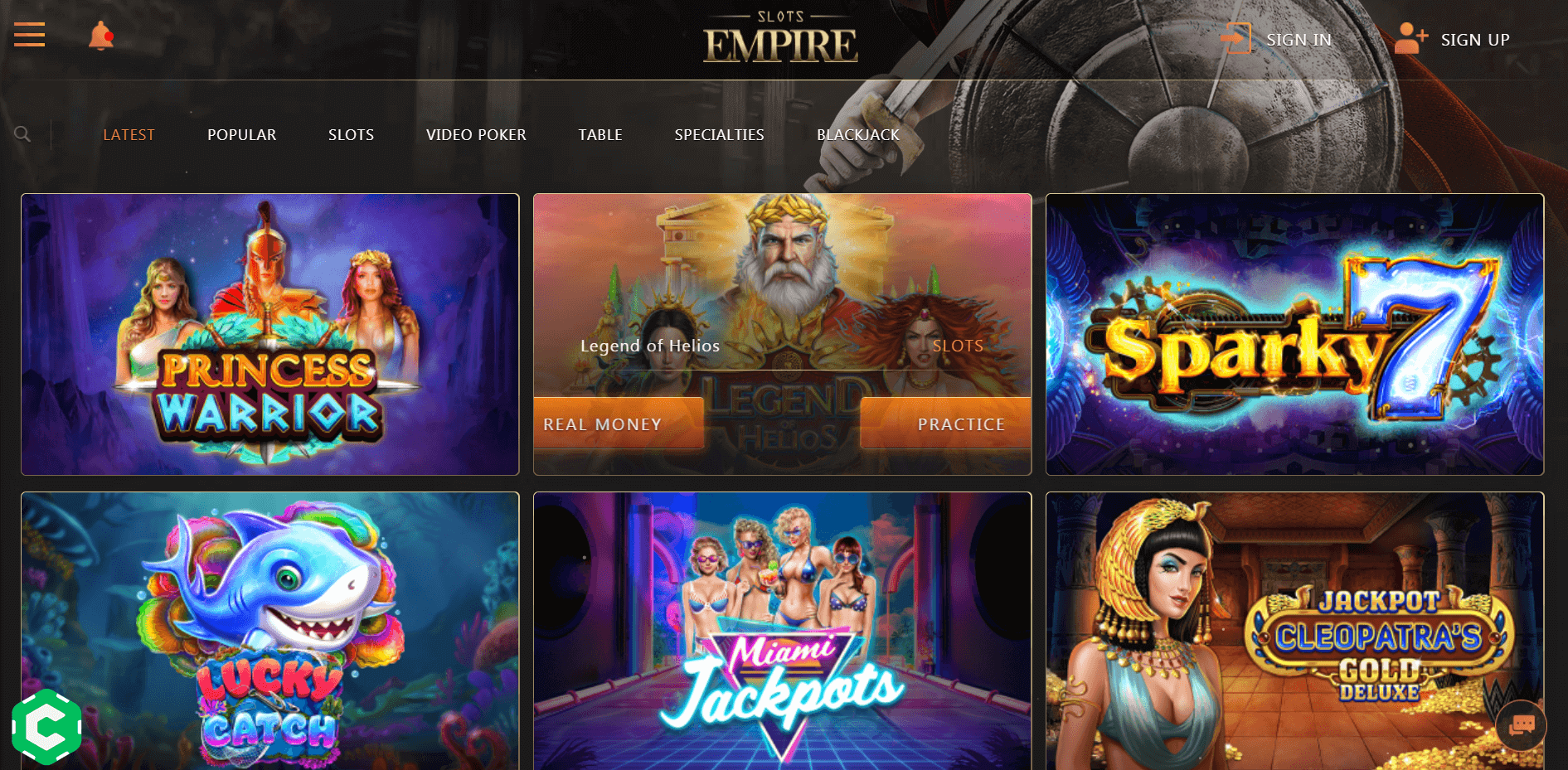Juegos en Slots Empire casino
