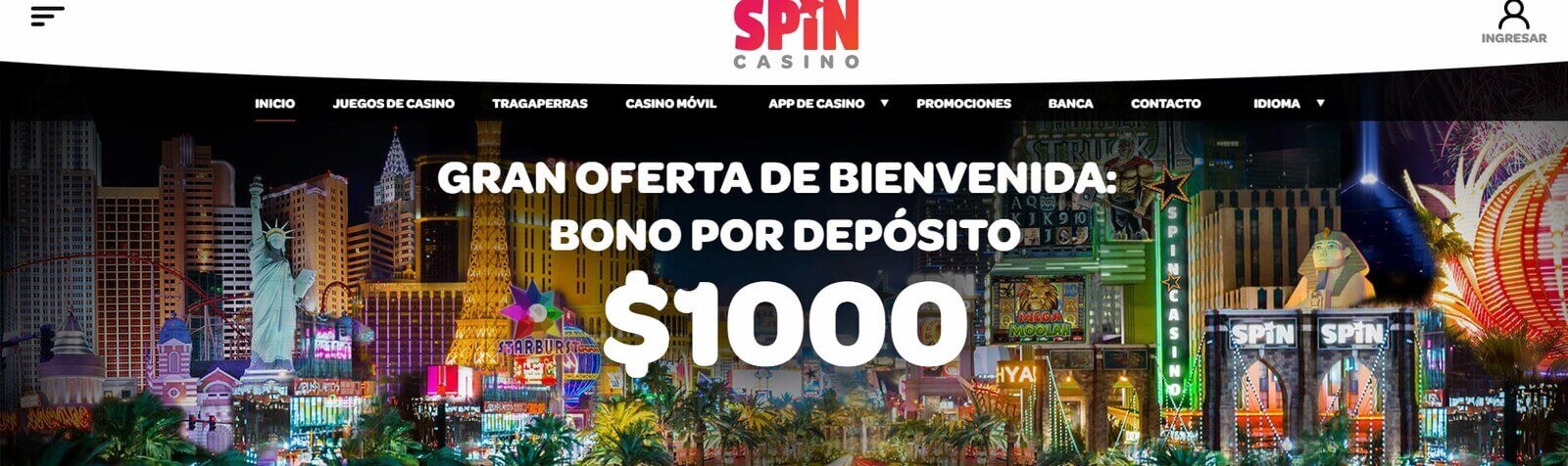 Página web de SpinCasino en Paraguay