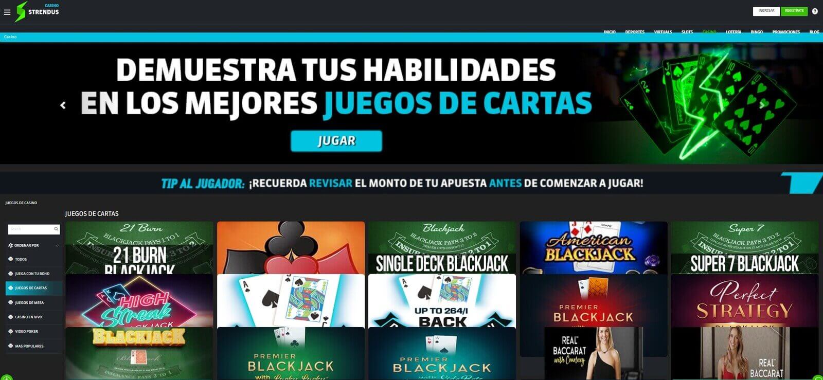 Jugar al blackjack de Strendus online en México