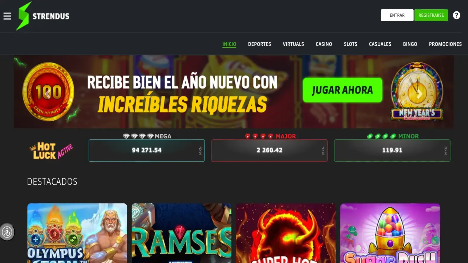 Strendus Casino Homepage MX