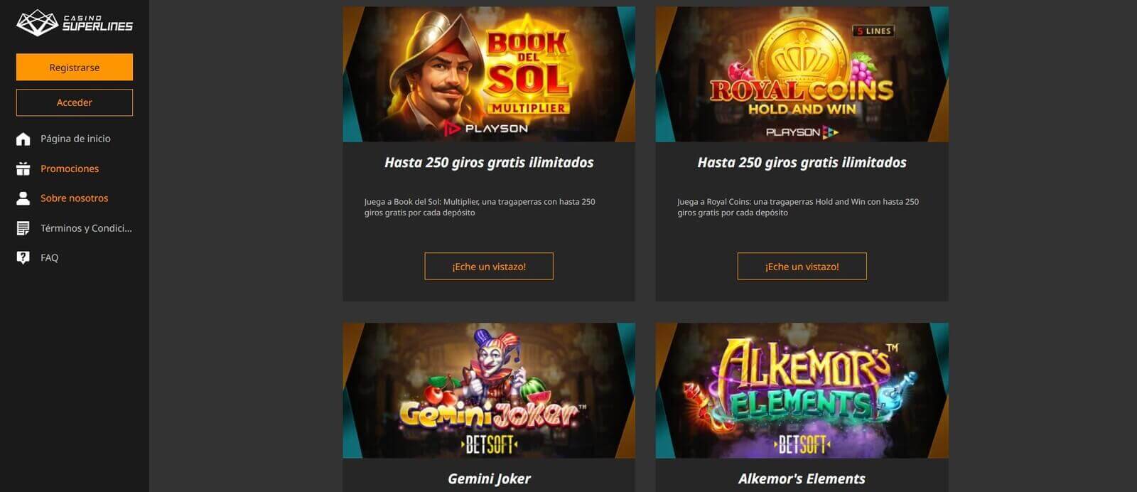 Bonos en Casino Superlines online en Latinoamérica