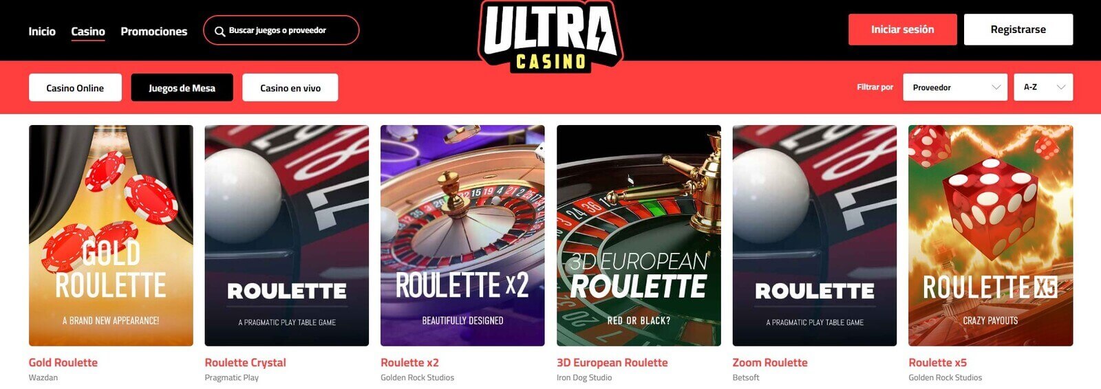 Jugar a los juegos de ruleta en Ultra Casino Casino online