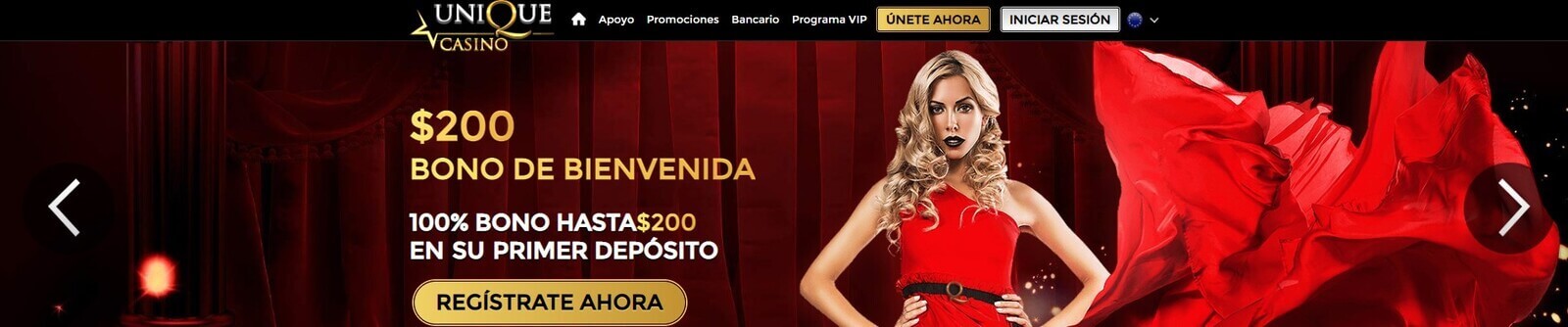 Página web de Unique Casino