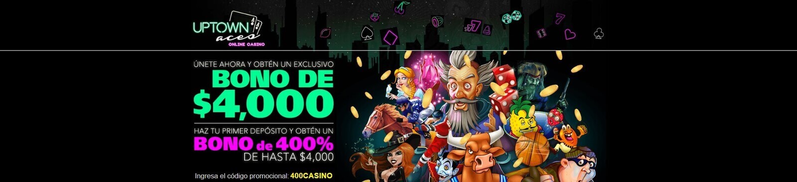 Página web de Uptown Aces Casino